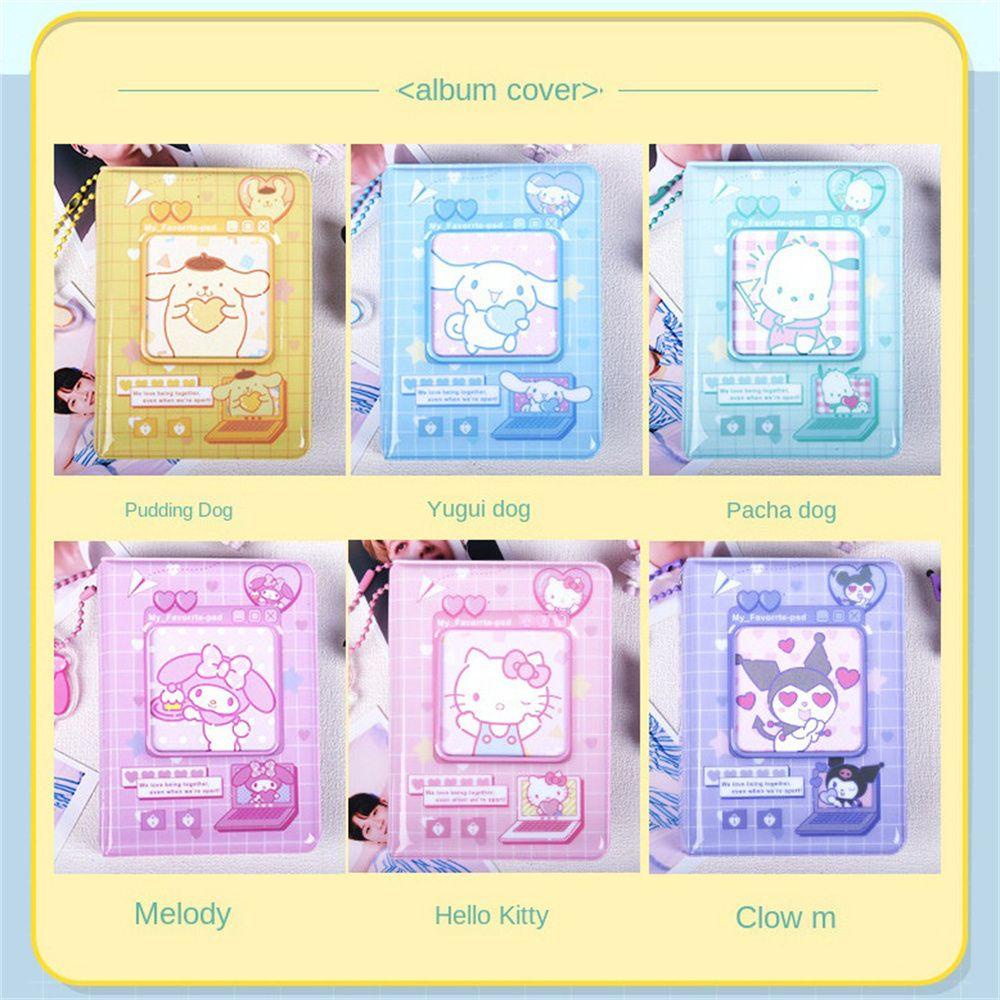 QUINTON Album Foto Kartun 3inch Kuromi Mini My Melody Tempat Penyimpanan Kartu Buku Card Binder