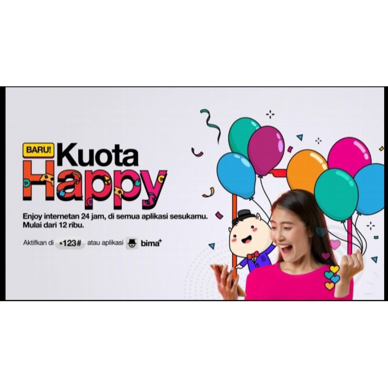 KUOTA TRI HAPPY 12GB, 18GB, 25GB (NASIONAL)