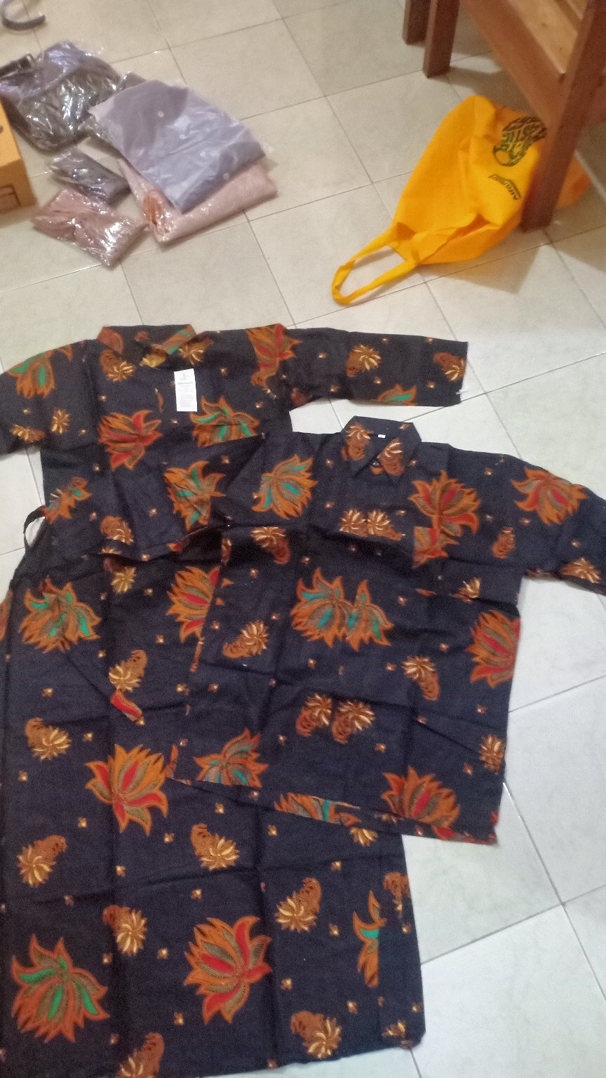 Batik Couple Gamis Kemeja Motif Kubis Hitam Baju Seragam Alkhalis