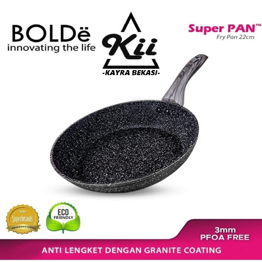 BOLDe Super Pan Black 22cm - Fry Pan Dark Knight Black - Penggorengan