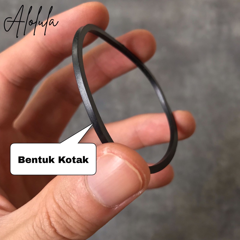 Alolula - Gelang Hitam Polos / Gelang Hitam Pria / Gelang Tangan Pria / Gelang Hitam Wanita / Gelang Karet Korea / Gelang Karet Hitam Polos / Gelang Tali Polos / Gelang Karet Hitam / Gelang Hitam Korea / Gelang Karet Polos / Gelang Hitam Premium