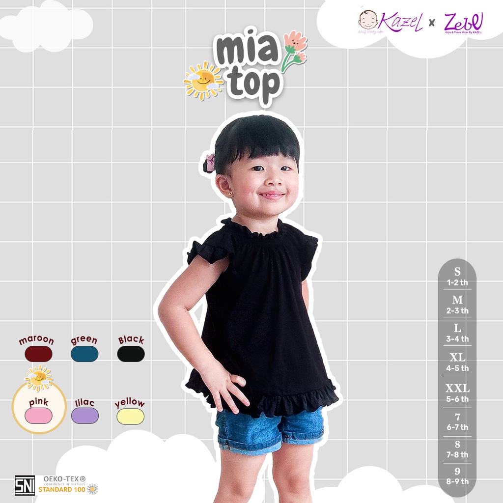 KAZEL MIA TOP GIRL 1-6 TAHUN 1 PCS / SNI