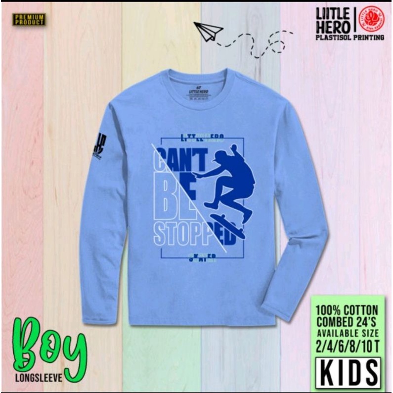 (2-8 tahun) Baju Kaos Anak Laki Laki Cowok Lengan Panjang Little Hero Part 2 2-8 Tahun