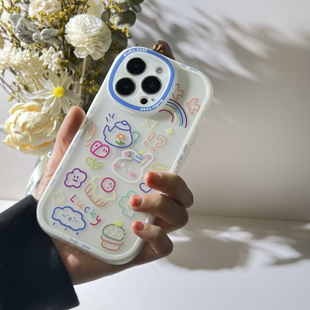 Soft Case Bahan TPU Kulit Bentuk Oval Untuk iPhone 13 13pro 13prm 11 7Plus 8Plus Xr XS 13 12 Pro Max
