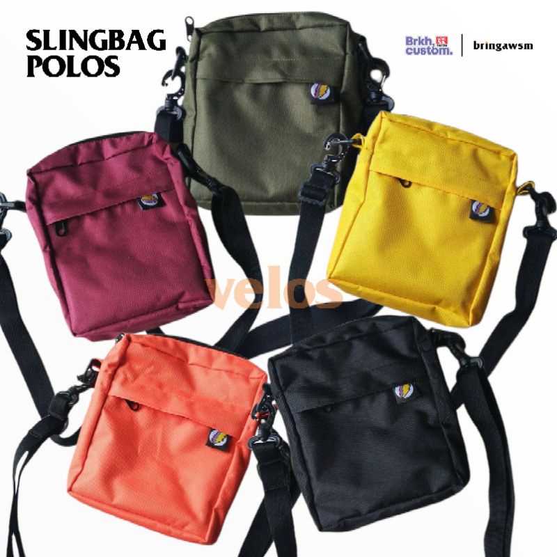 SLINGBAG POLOS VELOS | BRKHCUSTOM | TAS SELEMPANG | TAS SELEMPANG PRIA DAN WANITA | TAS BAHU | SLINGBAG