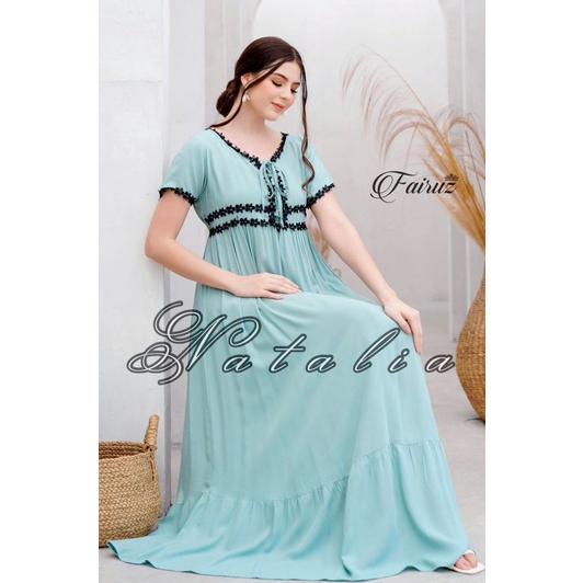 Daster arab FAIRUZ NATALIA Long Dress Cantik Rayon Premium Top Best Seller