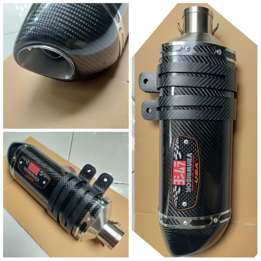 Silencer Knalpot Yoshimura R77 Carbon Kevlar Plus Bracket Dan DB Killer Pangsit