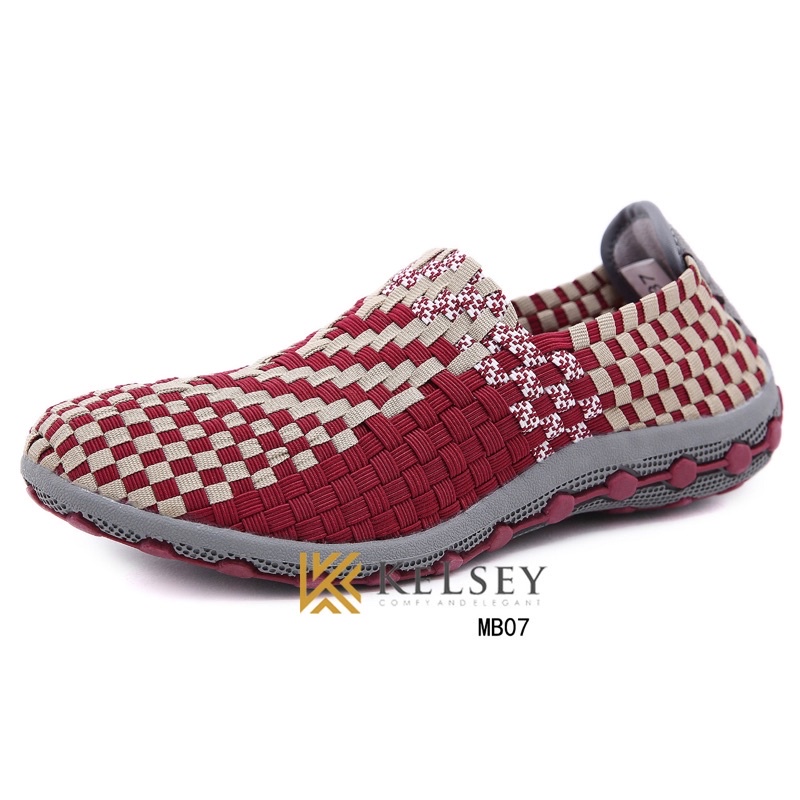 NICOLE SEPATU RAJUT WANITA KELSEY MB07 Flats Shoes Rajut anyaman