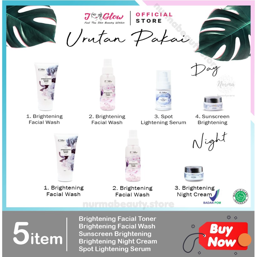 Jglow J glow Skincare Super Whitening Krim Perawatan Kecantikan Pemutih Kosmetik Wajah Glowing BPOM-4