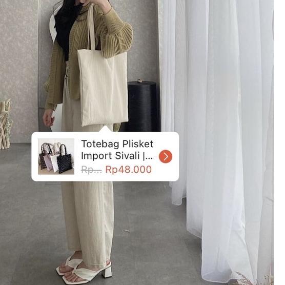 ♟ Totebag Plisket Import Sivali | Tas Jinjing Wanita/Tas Laptop/Tote Bag Wanita ➯