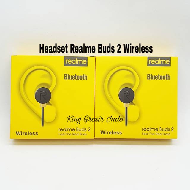 Headset Bluetooth Realme Buds 2 Stereo Wireless Feel the Real Bass Headset Bluetooth