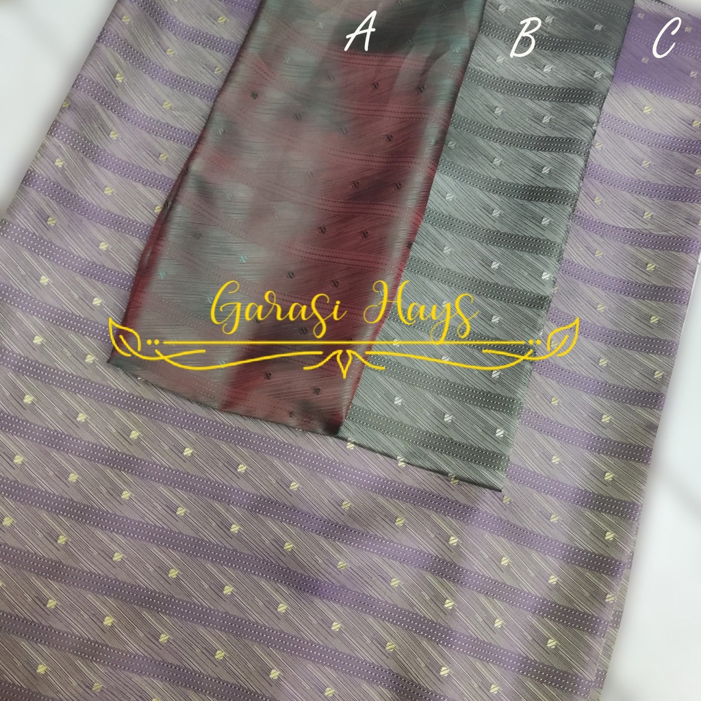 Kain Satin Silk Motif Salur Etnik Lebar 150 cm