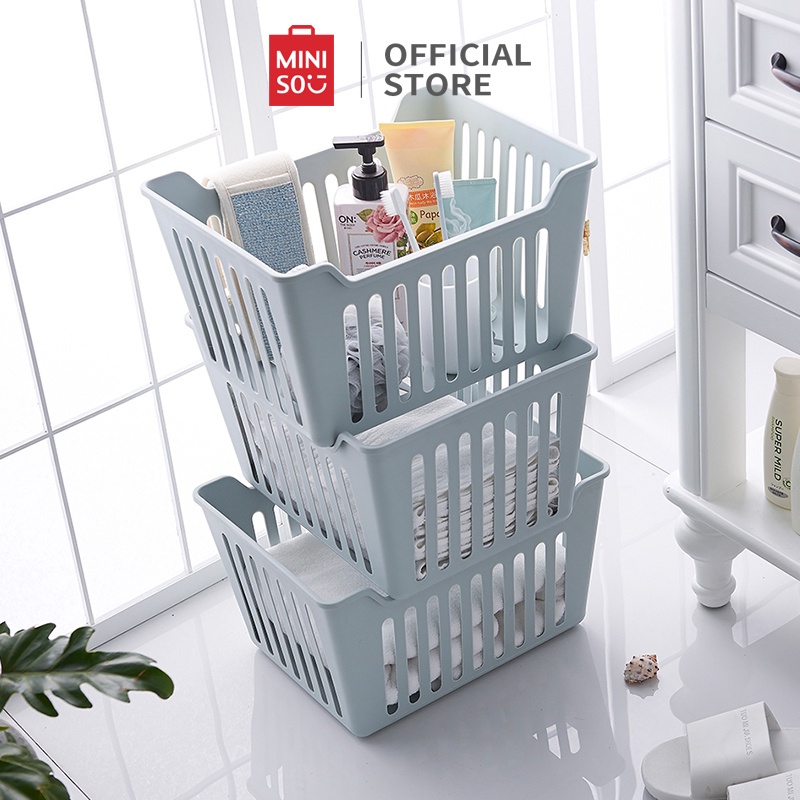 [CLEARANCE]MINISO Keranjang Kotak Penyimpanan Tempat Keranjang Baju Laundry Mainan Makanan Keranjang
