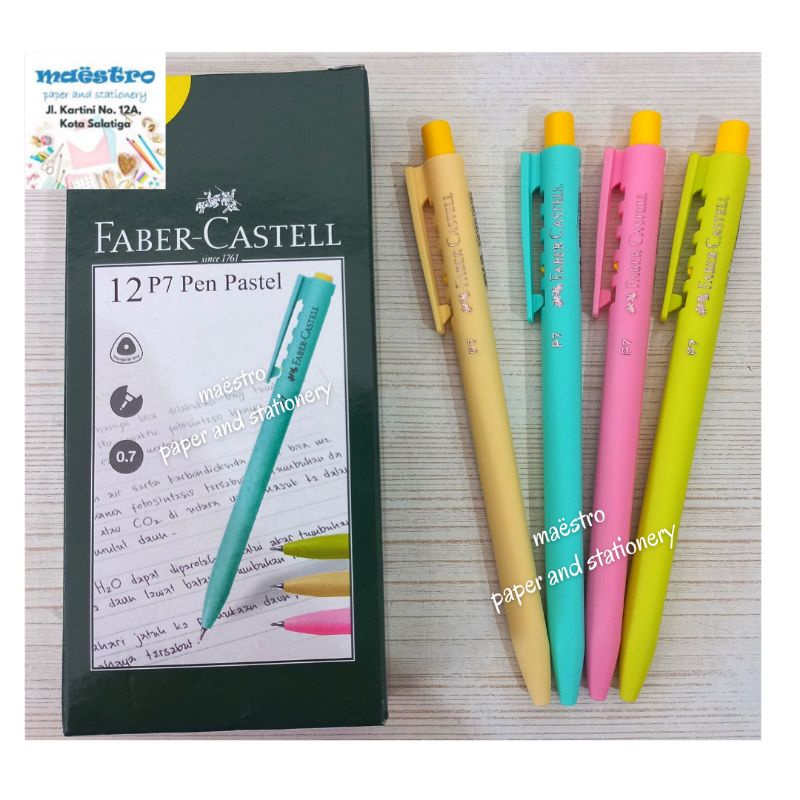 

Bolpen Faber-Castell P7 Pen Pastel Retractable 0.7mm / Pena Cetet Murah / Bollpoint Pen
