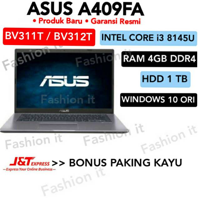 Laptop Asus A409FA-INTEL CORE i3 8145U-4GB-1TB HDD-WINDOWS 10 ORI