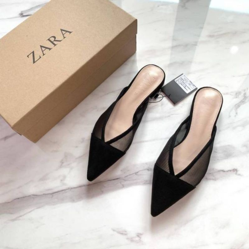 ZARA FLAT MESH mules ori premium / sepatu fkat zara / zara flat ZS088