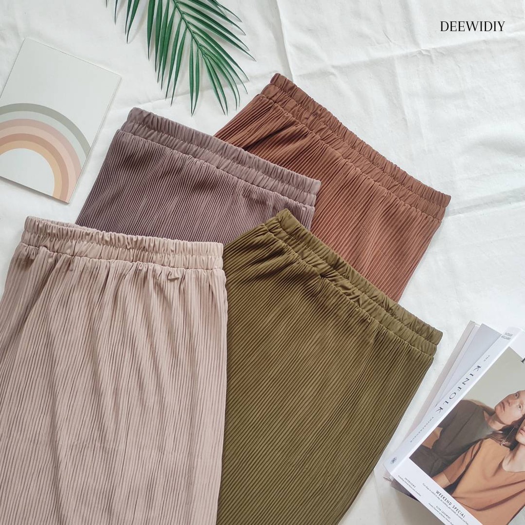 TERLARIS ROK SPAN PLISKET LIDI PREMIUM / ROK KERJA WANITA / BISA UNTUK FORMAL CASUAL (MUAT SAMPAI JUMBO) - PENCIL SKIRT DEEWIDIY