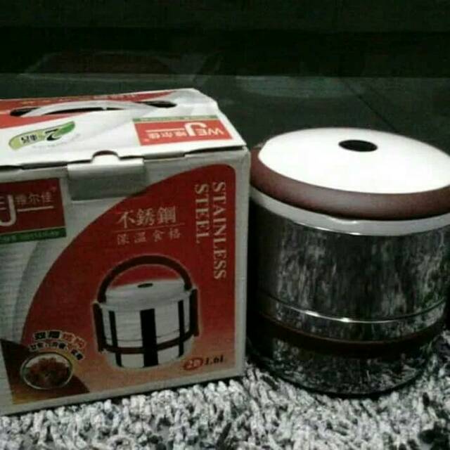 Rantang bulat 2 susun stainless steel