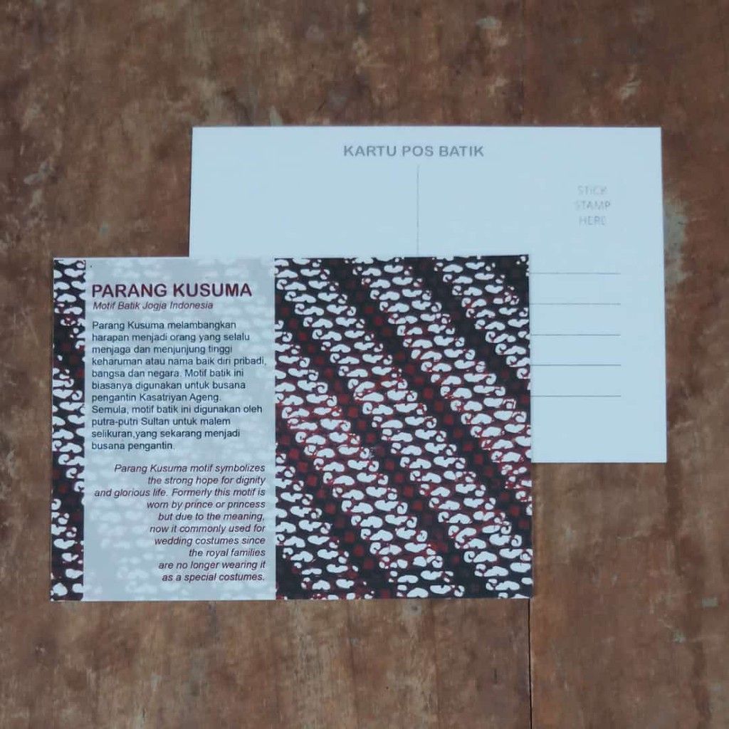 

KARTU POS BATIK POSTCARD MOTIF PARANGKUSUMA