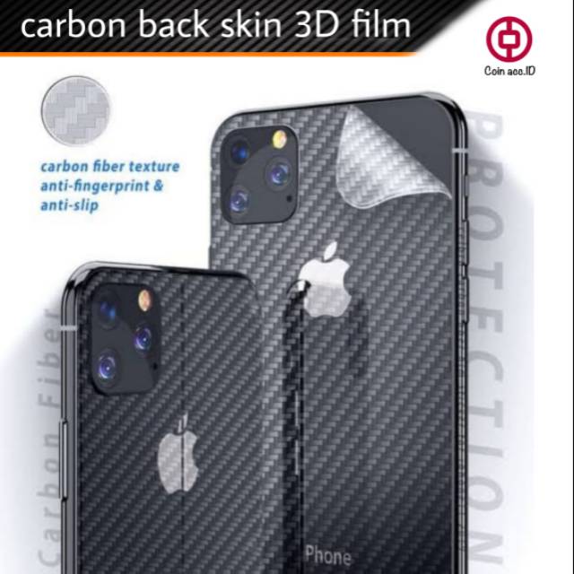 CARBON BACK SKIN IPHONE 14/13/12 mini/6/7 plus/8/8+/X/XS MAX/XR/11/11 PRO - anti gores carbon pelindung casing