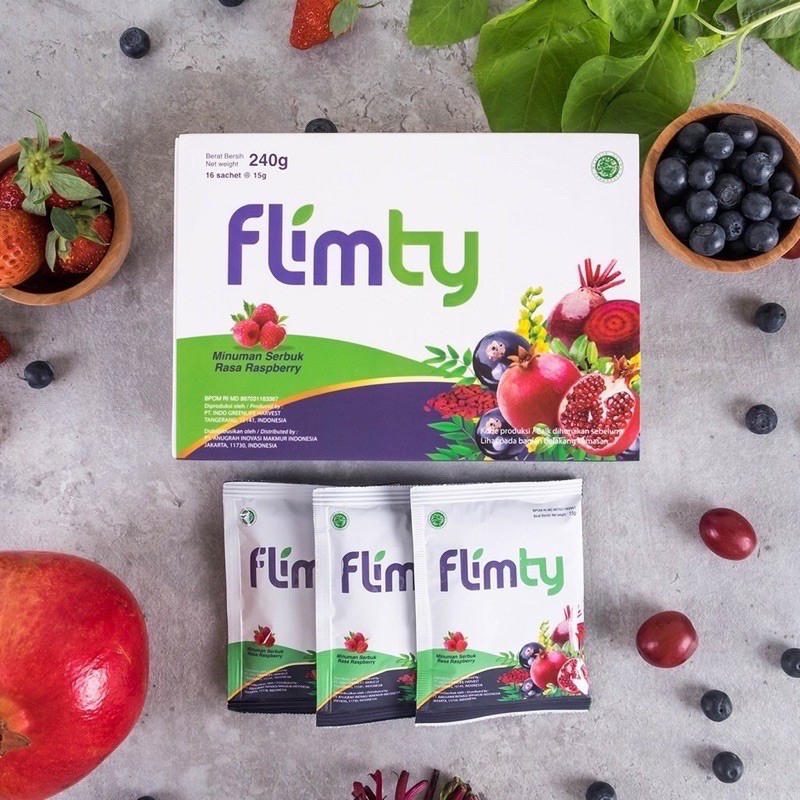 FLIMTY Original fiber 1 box 16 sachet Blackcurrant  / fiber drink / pelangsing