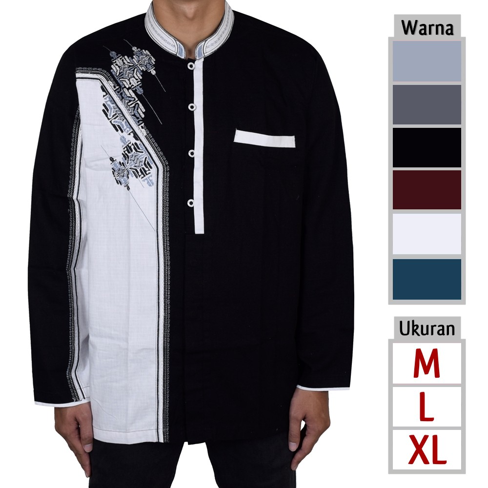 Baju Koko Pria Kemeja Koko Lengan Panjang Fashion Muslim Baju Koko Pria Kemeja Koko Lengan Panjang Fashion Muslim