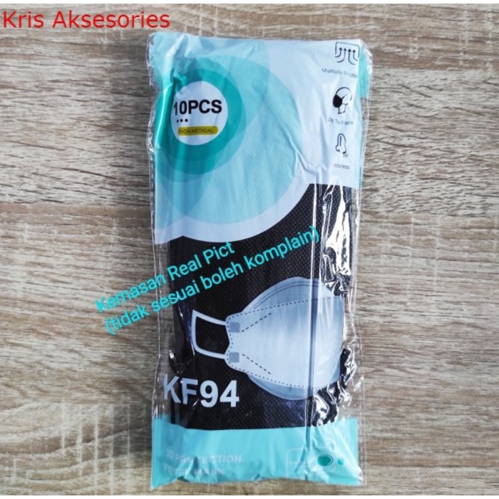 Masker KF94 4play 3D isi 10 pcs masker Korea putih hitam bagus kuat