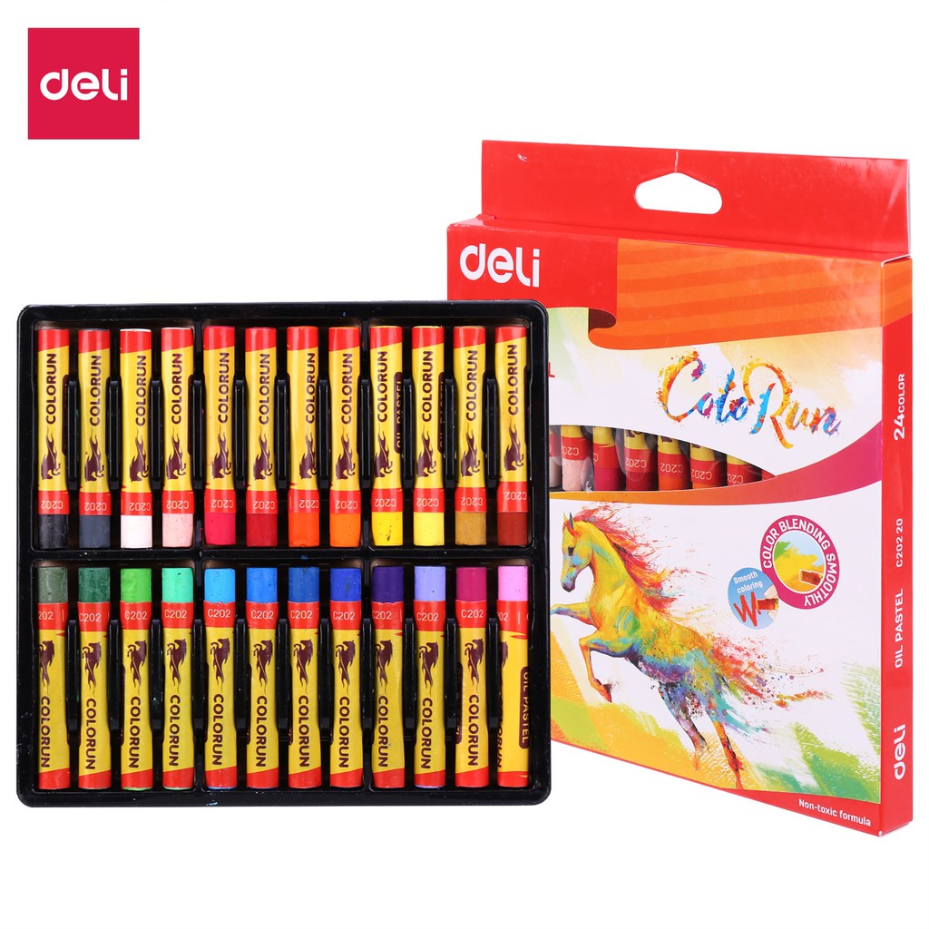 Deli Oil Pastel  Crayon 24 Warna  kualitas tinggi untuk 