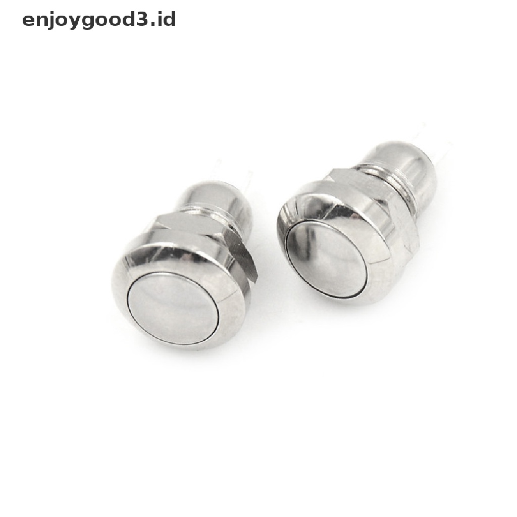 (Dd) 2pcs Saklar Tombol Tekan Momentary Mini 2pin 8mm Anti Air Bahan Metal