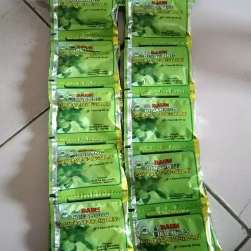

kapsul Daun Binahong original Jamu Asam urat pegal Linu