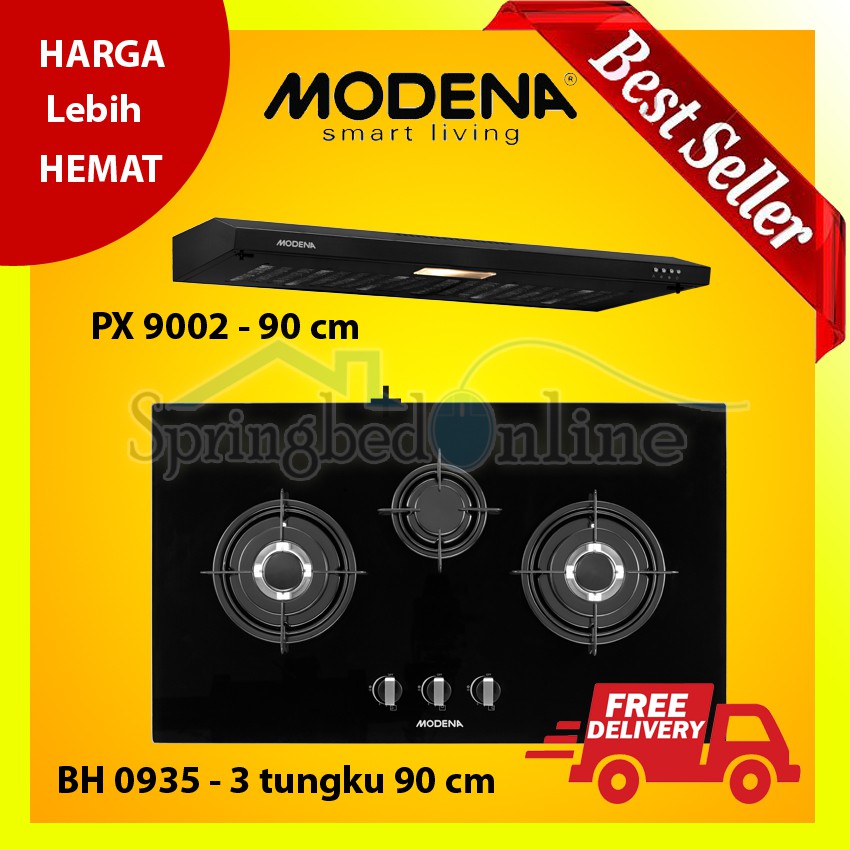 Harga Hemat! Paket Kompor Bh 0935 3 Tungku + Px 9002 90 Cm