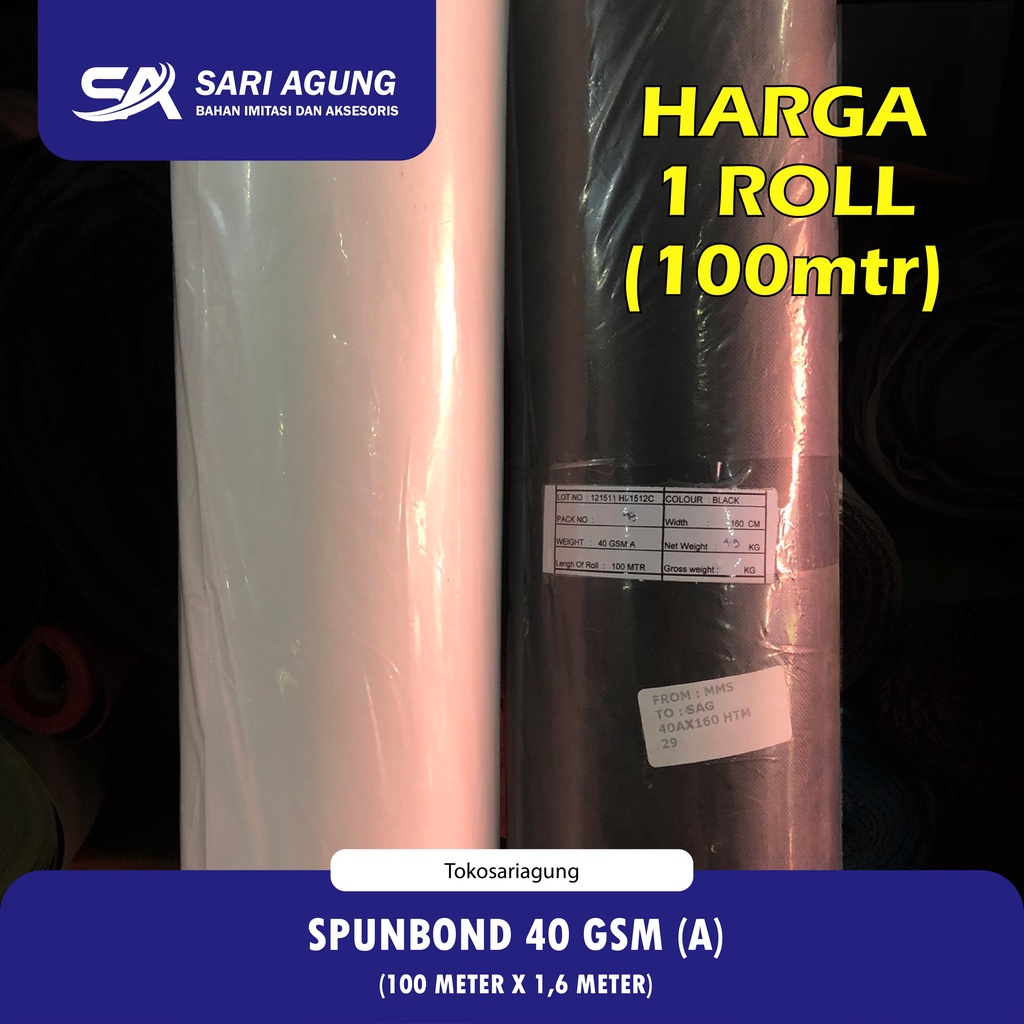 

[PESANAN ROL] KAIN SPUNBOND 40 GSM (A) (S) 100m x 1,6m
