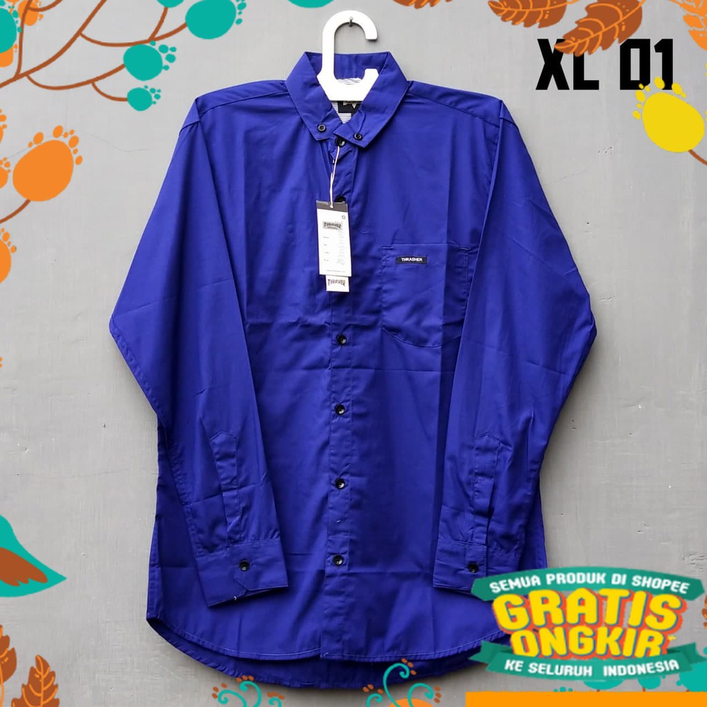 HEM ATASAN KEMEJS / Kemeja pria panjang distro XL / hem bapak panjang / pria polos panjang / lengan 