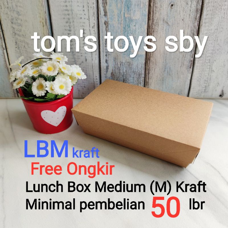 

Kotak Dus Nasi Lunch Box M medium kraft paper 300gsm + Laminasi TERMURAH ( LBM K )