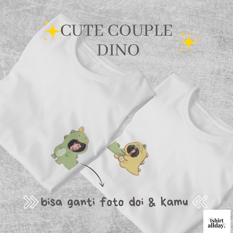 Tshitrallday [BISA COUPLE] Kaos Premium Unisex bisa Oversize 100% Cotton Combed DINO FOTO