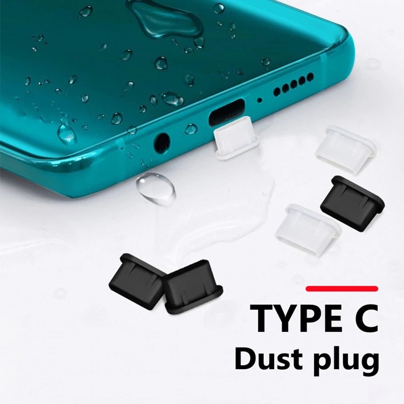 Plug Port Pengisi Daya USB Tipe C Bahan Silikon Tahan Debu Tahan Air Untuk Smartphone Android