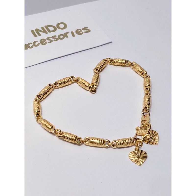 Gelang Emas 3gr Dewasa/Remaja Rantai Biji - Gold Bracelet