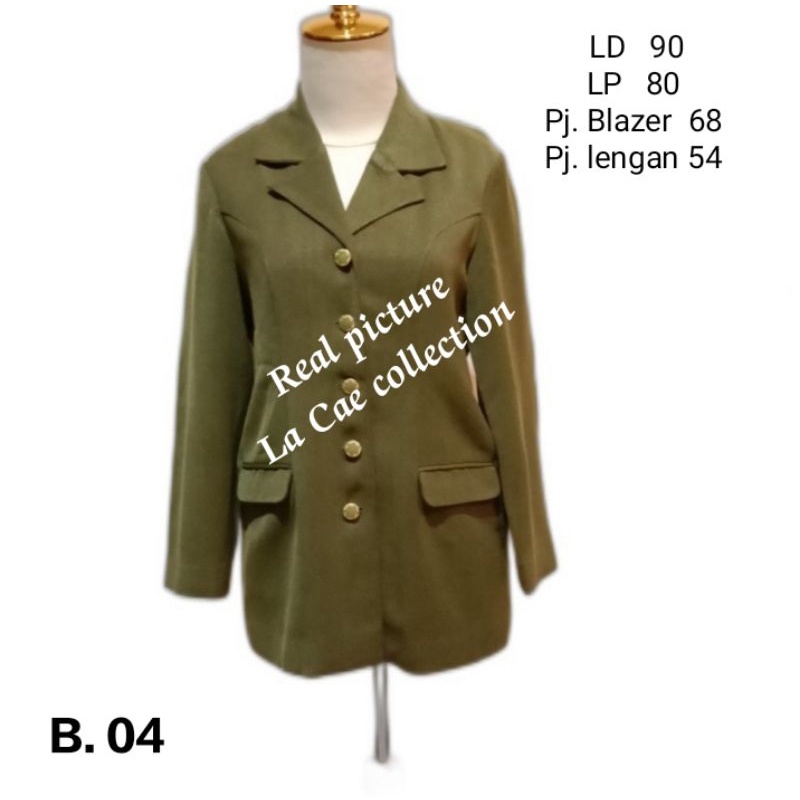 Blazer kerja wanita hijau army preloved