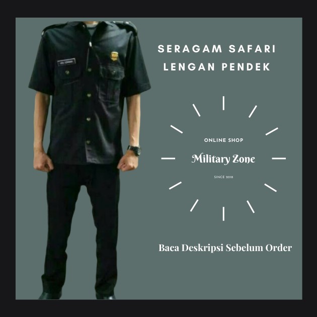 COD !!! GROSIR BAJU SERAGAM SAFARI LENGAN PENDEK SETELAN SECURITY