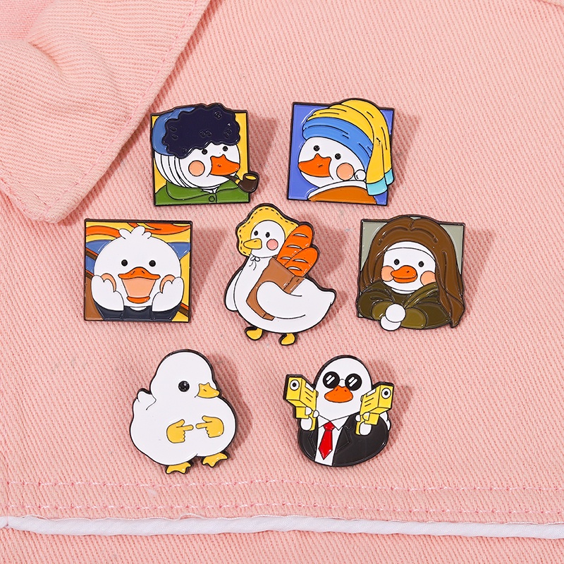 Bros Pin Enamel Desain Kartun Hewan Bebek Lucu Untuk Hadiah