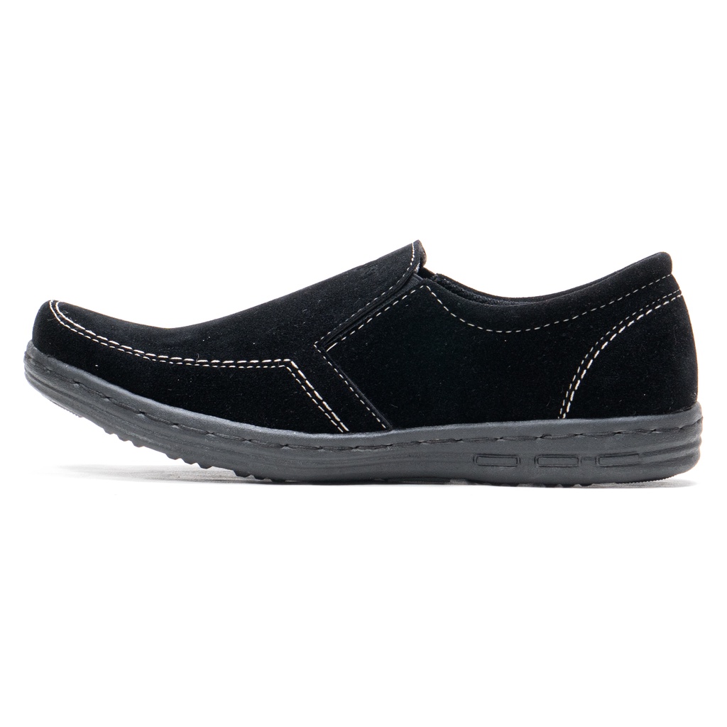 Sepatu Pria Slip On Kulit Asli Formal Santai Bahan Kulit Suede Moralist S.GP02