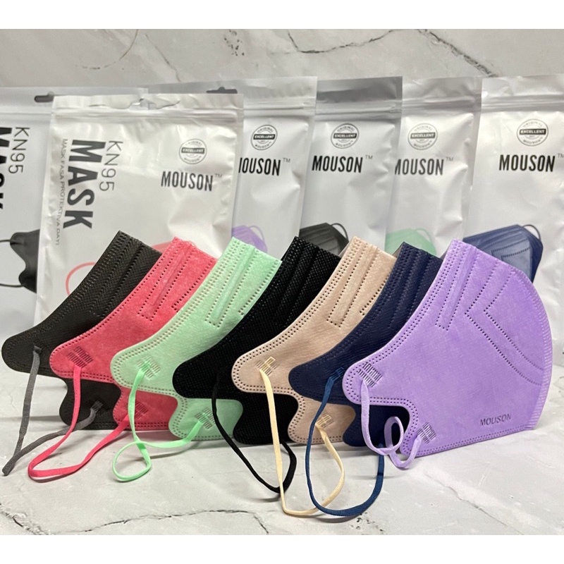 MASKER KN95 MOUSON CCARE 5D POKANA MIX WARNA 1PACK 10PCS TERMURAH