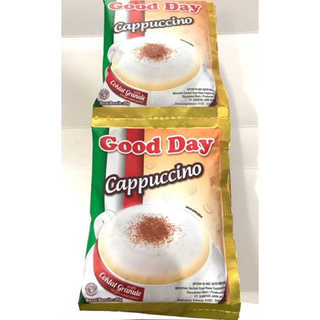 

KOPI GOOD DAY CAPPUCCINO 1 RENCENG 10 SACHET 25gr 25 gr Dus Grosir Murah Cappucino Capucino Gooday