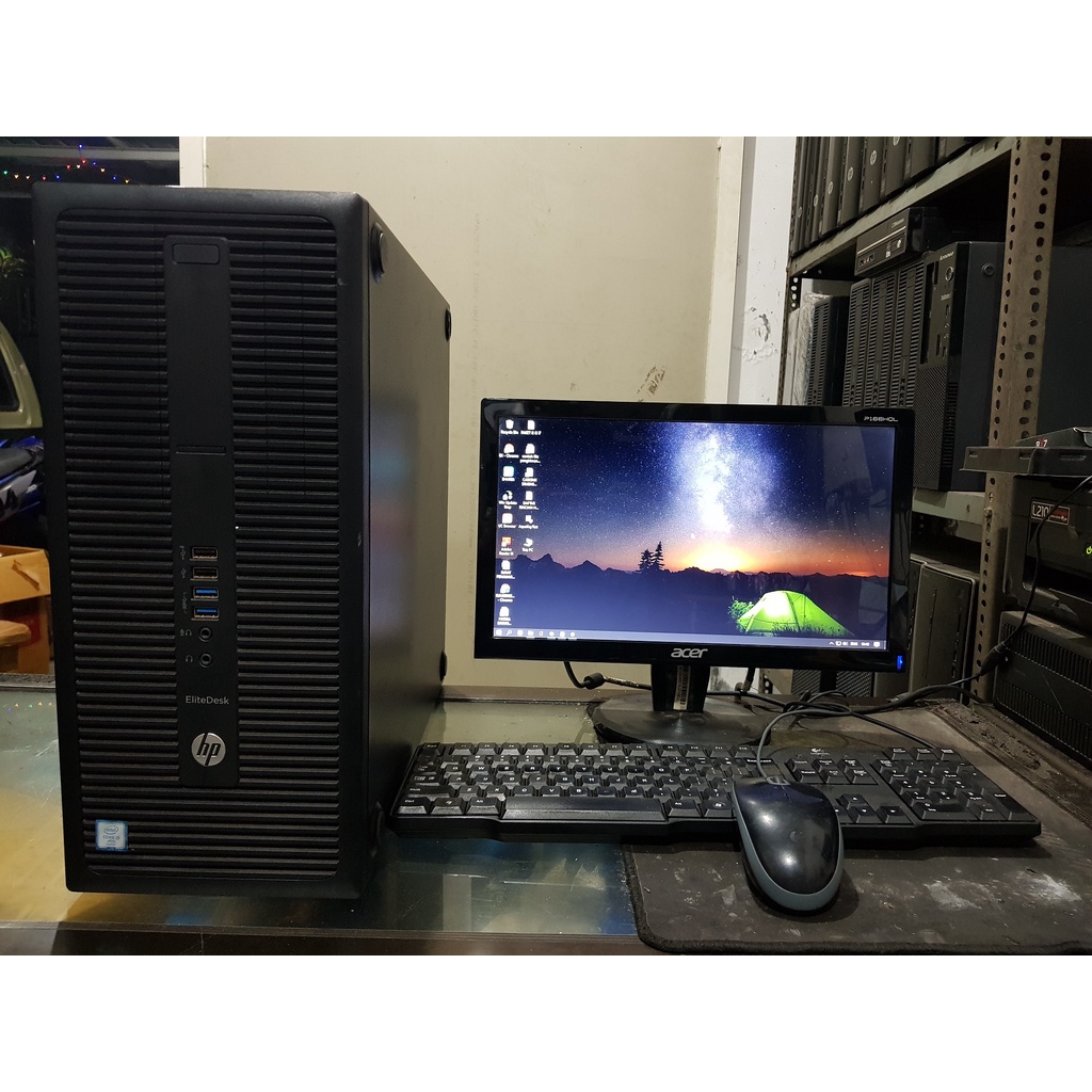 PC BUILTUP LENGKAP CORE i3 2100 RAM 8GB SSD 120GB HDD 500GB MONITOR 19&quot; KEY &amp; MOUSE