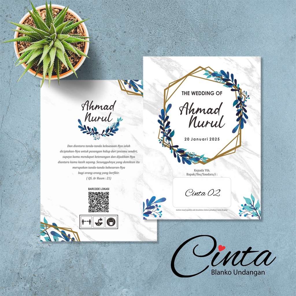 BLANGKO UNDANGAN PERNIKAHAN CINTA 02