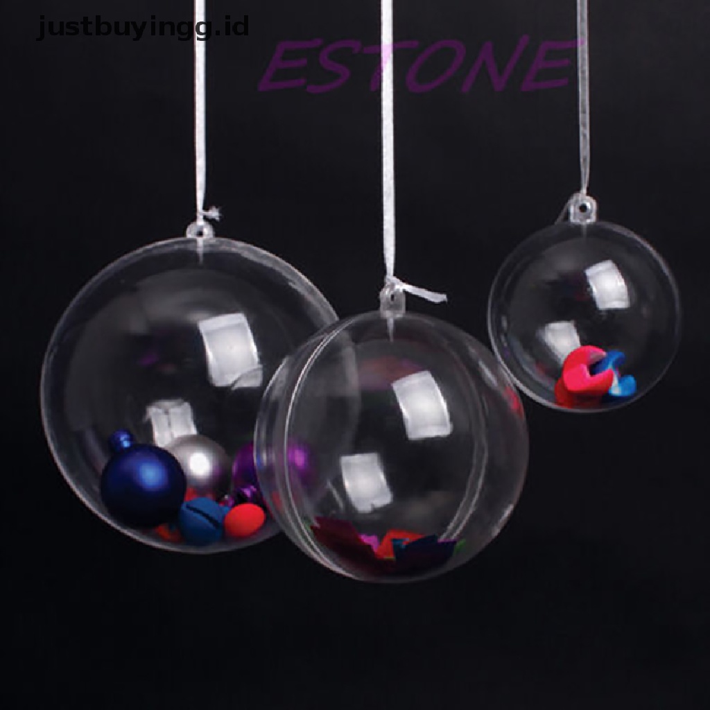 Ornamen Pohon Natal Bentuk Bola Bulat Bahan Plastik Untuk Hadiah