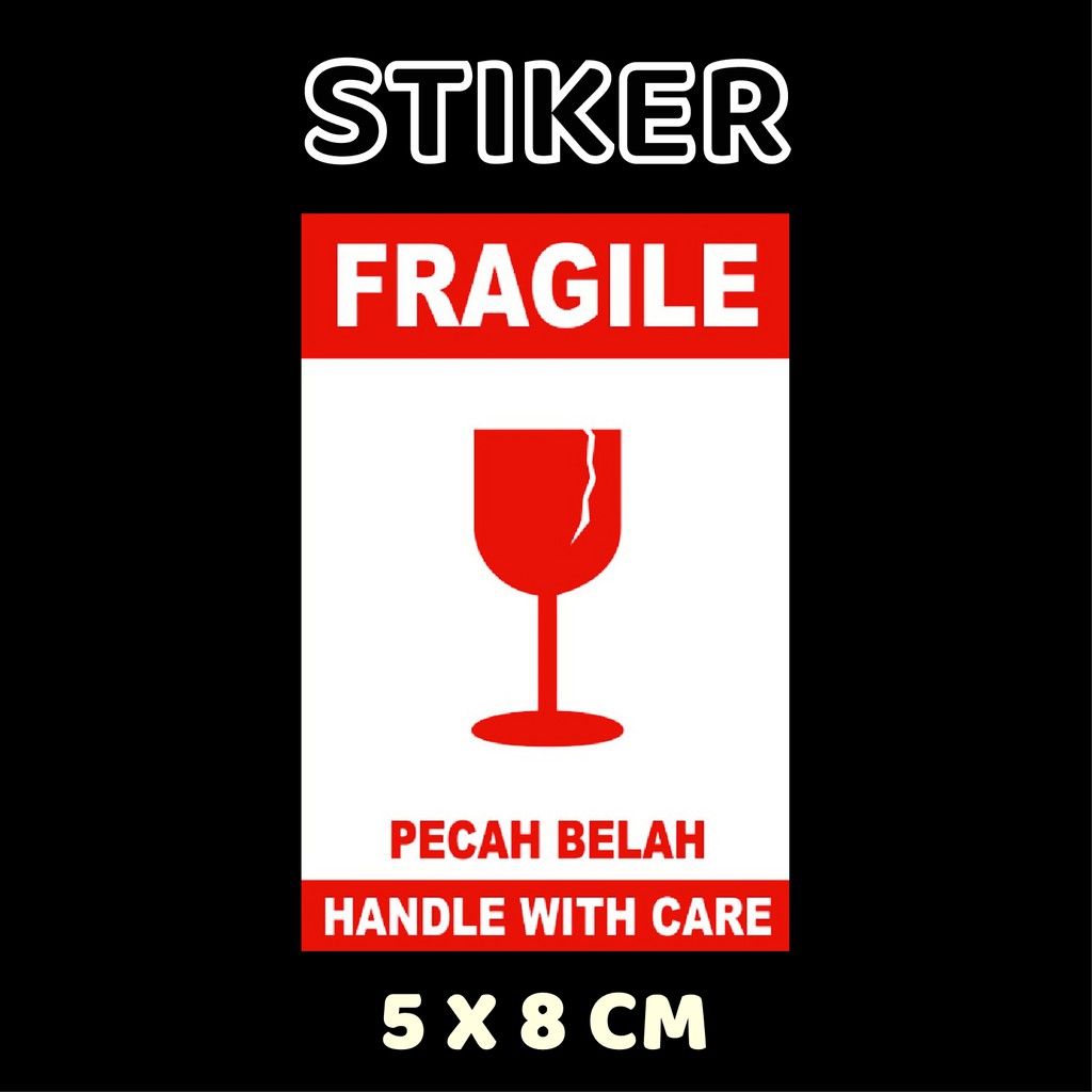 

Stiker Fragile Pecah Belah Ukuran 5x8 CM