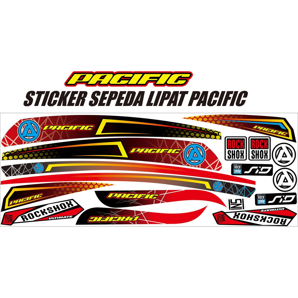 STRIPING SEPEDA LIPAT VARIASI STICKER PACIFIC DECAL BIKE PACIFIC
