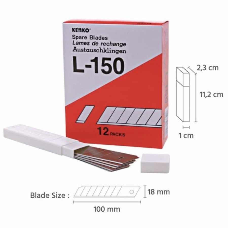 

12PC KENKO ISI CUTTER BLADE L-150 (18 Mm) UTK L500