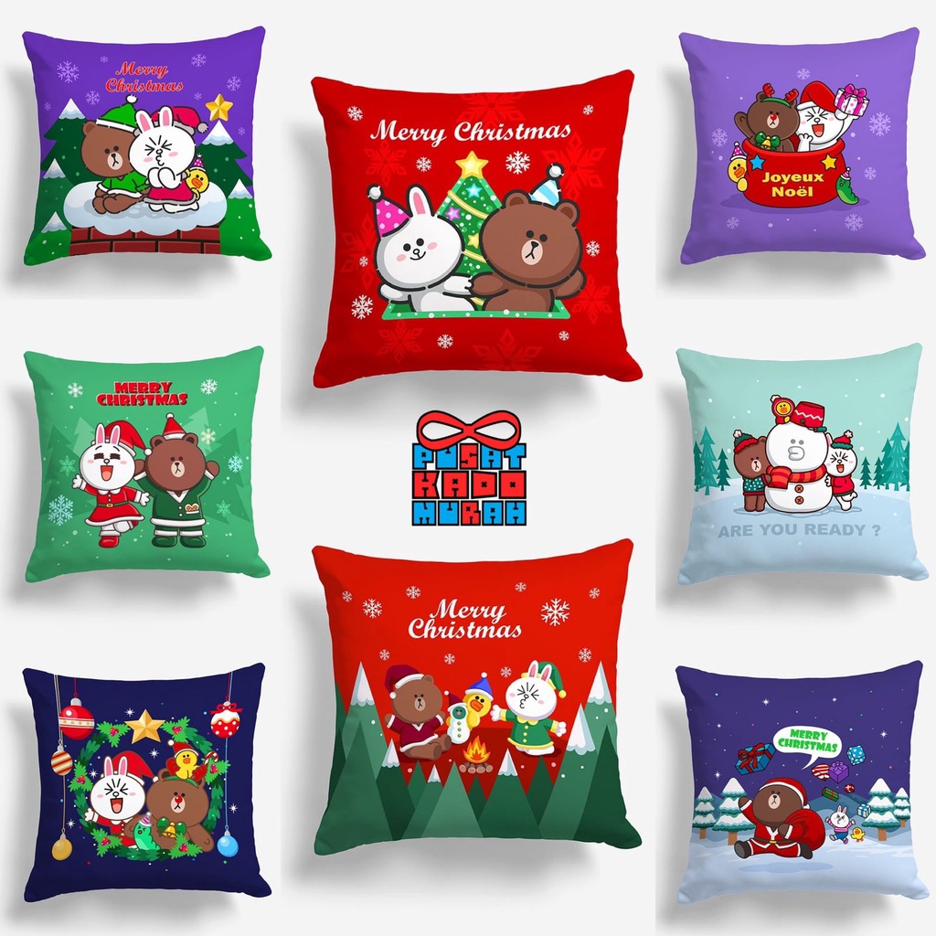 Bantal Sofa Print Motif Edisi Natal Christmas Holiday Season 40x40 cm - Kado Natal / Hadiah Natal / Hampers Natal / Christmas Hampers / Christmas Gift Pusat Kado Murah